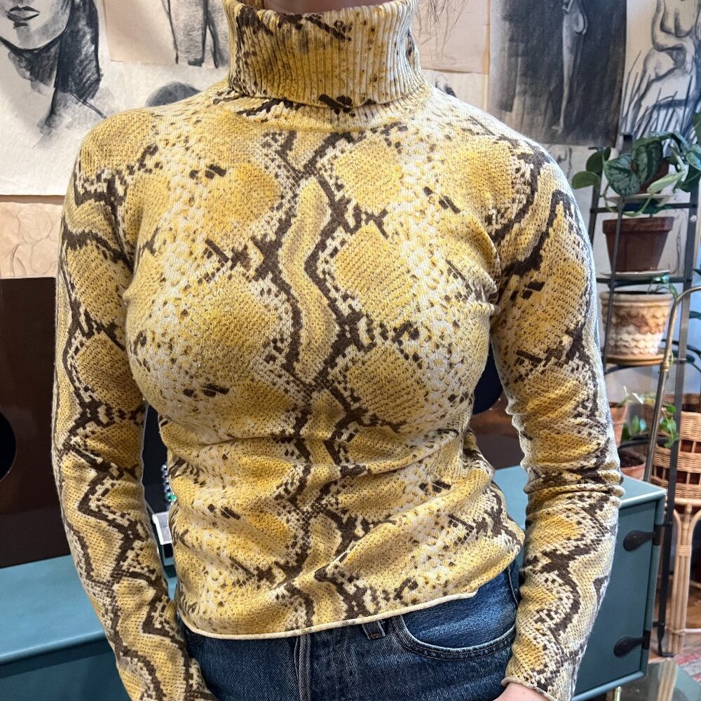 Vintage Snakeskin Turtleneck Sweater